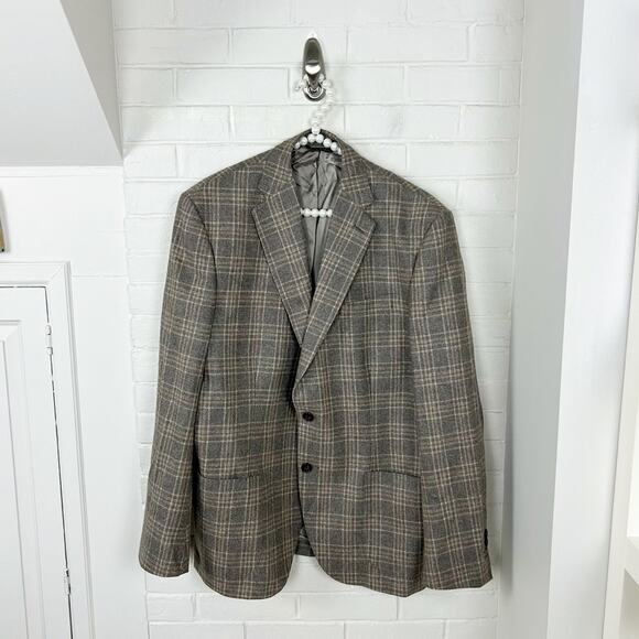 Hawes & Curtis Jermyn Street London 1913 Carlo Barbera Wool Plaid Suit Jacket - Picture 1 of 16